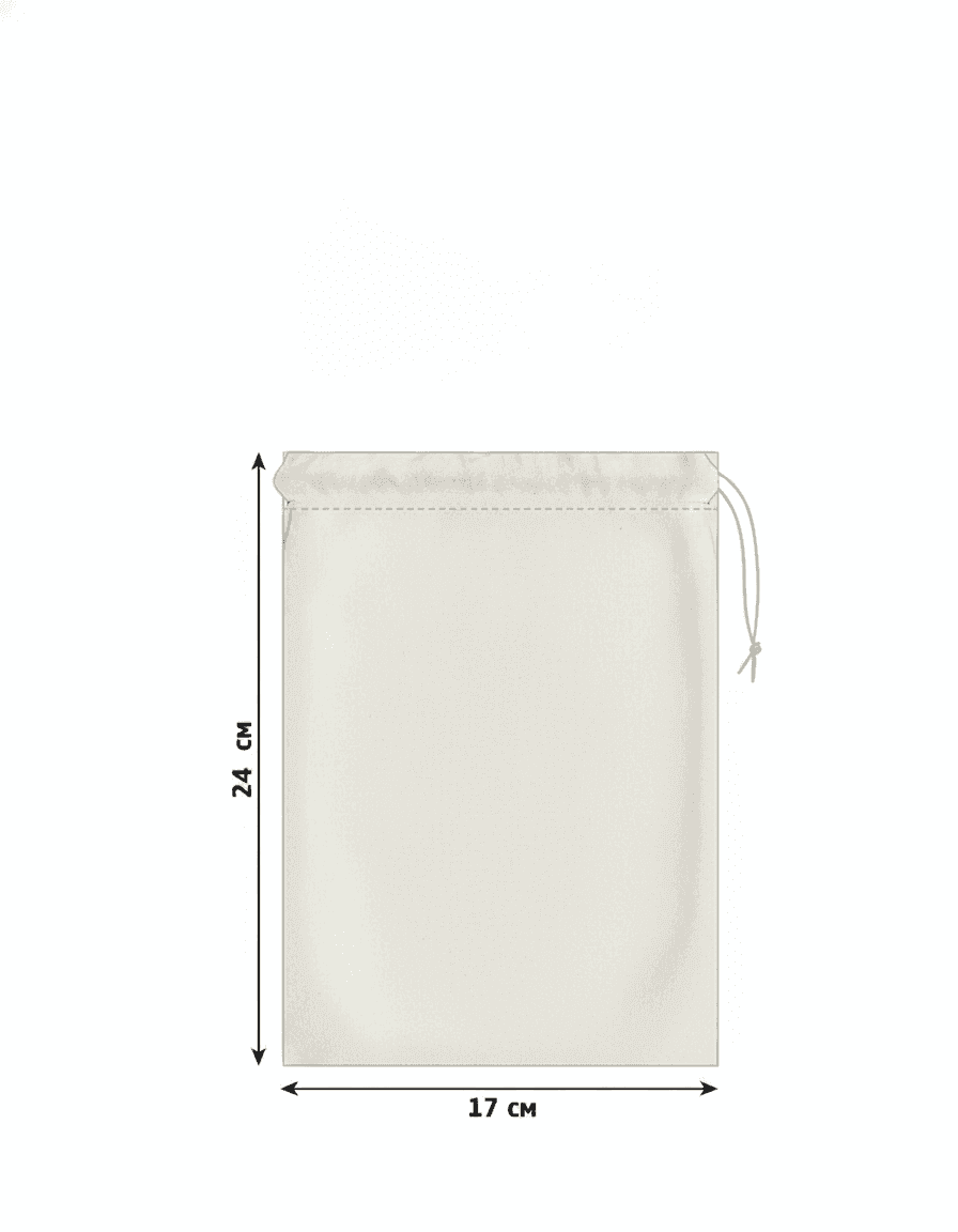Light Beige Cotton Drawstring Pouch