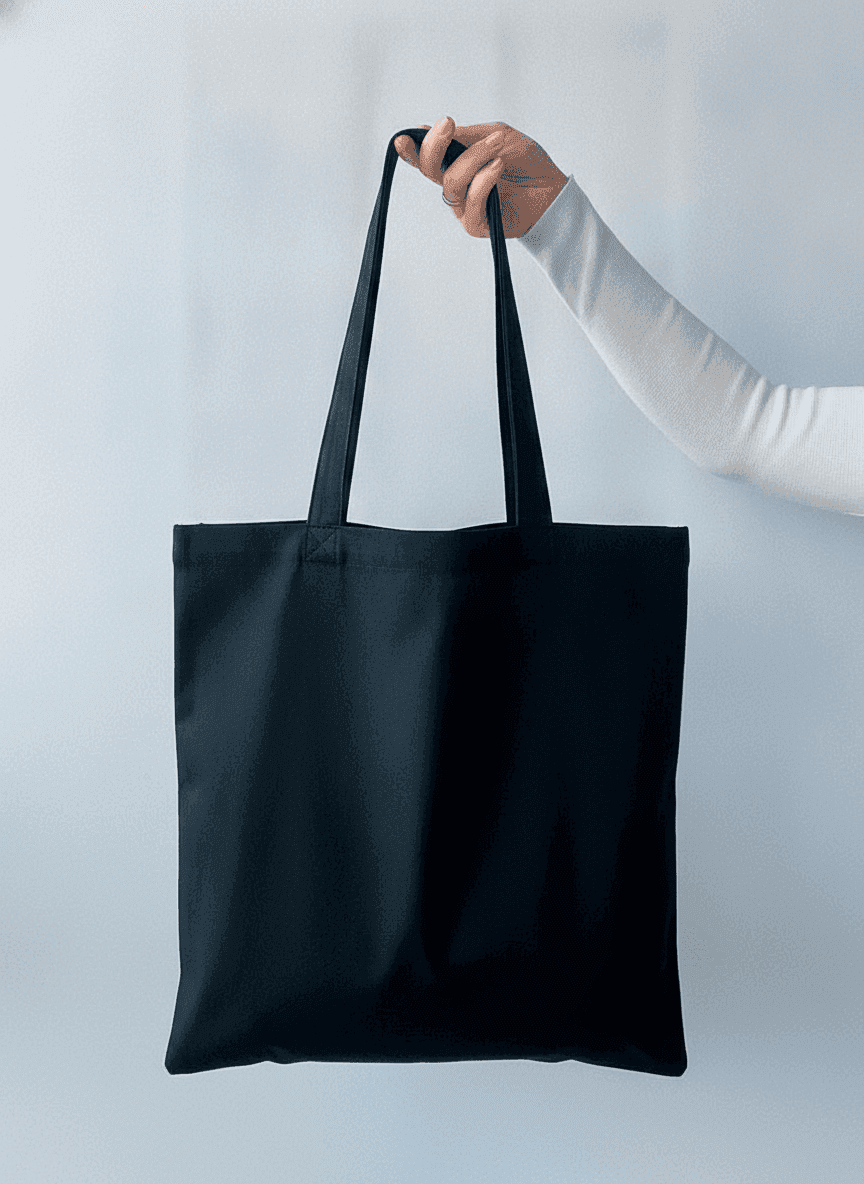 Black Lavasta Medium-Density Tote Bag