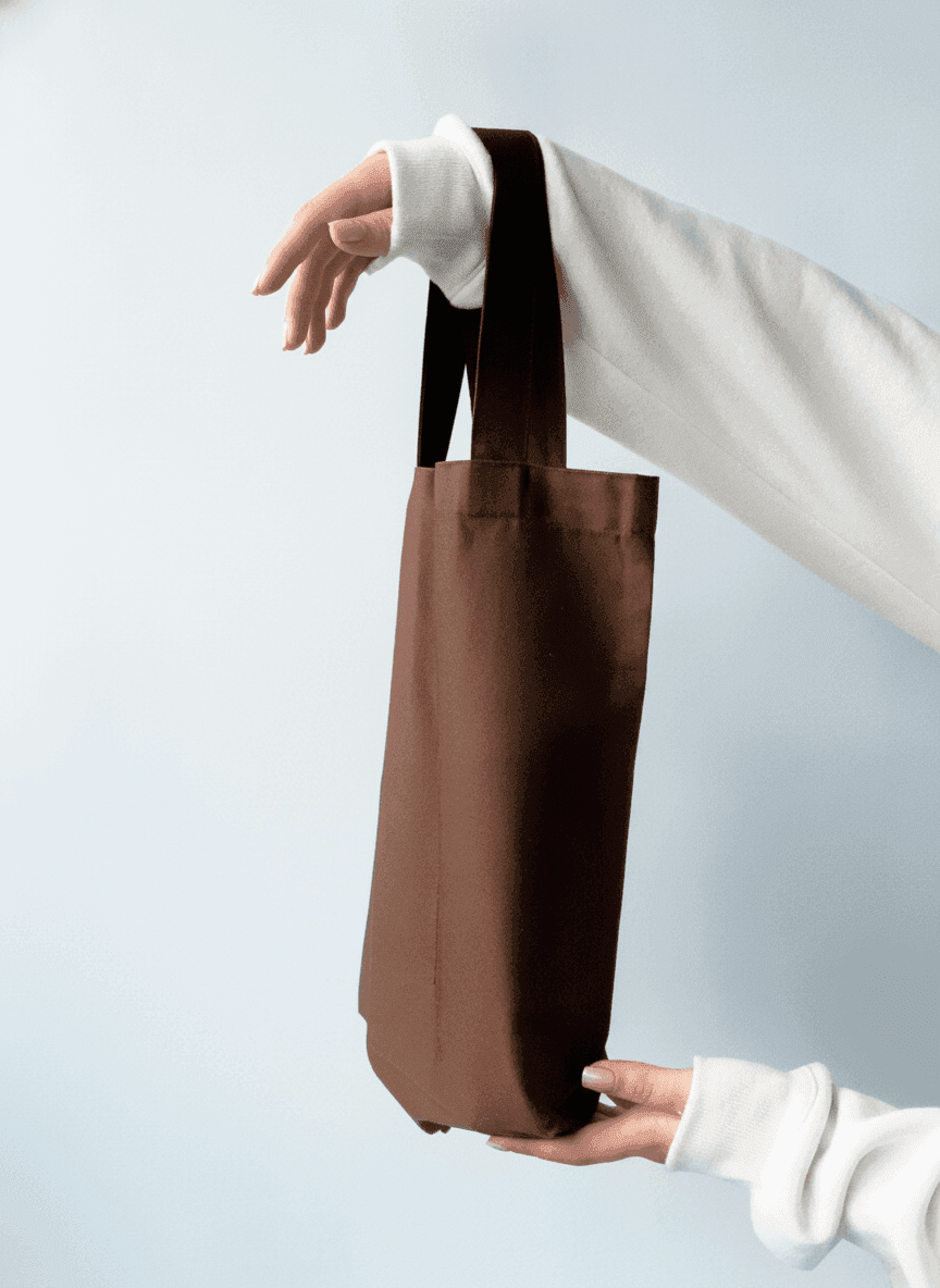 Heavy Cotton Double Bottle Tote Bag