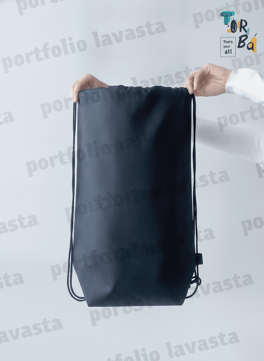 Black Drawstring Shoe Backpack