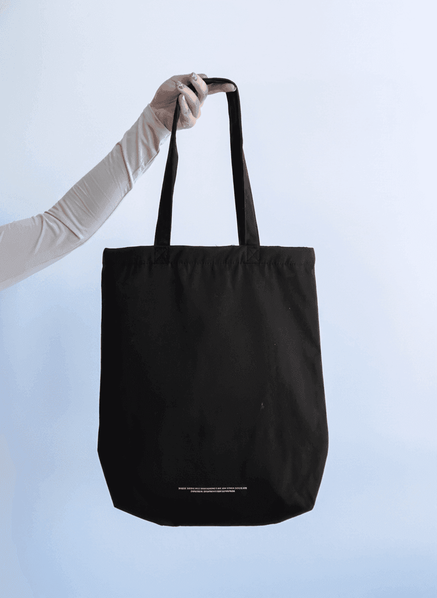 Шопер з бавовняної саржі з довгими ручками для покупок