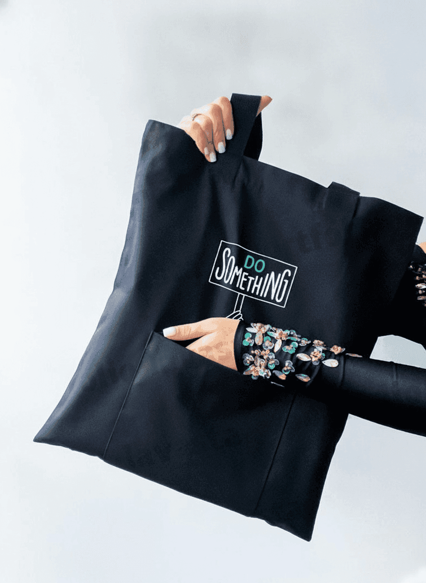 Heavyweight Cotton Tote Bag with Pocket - Black