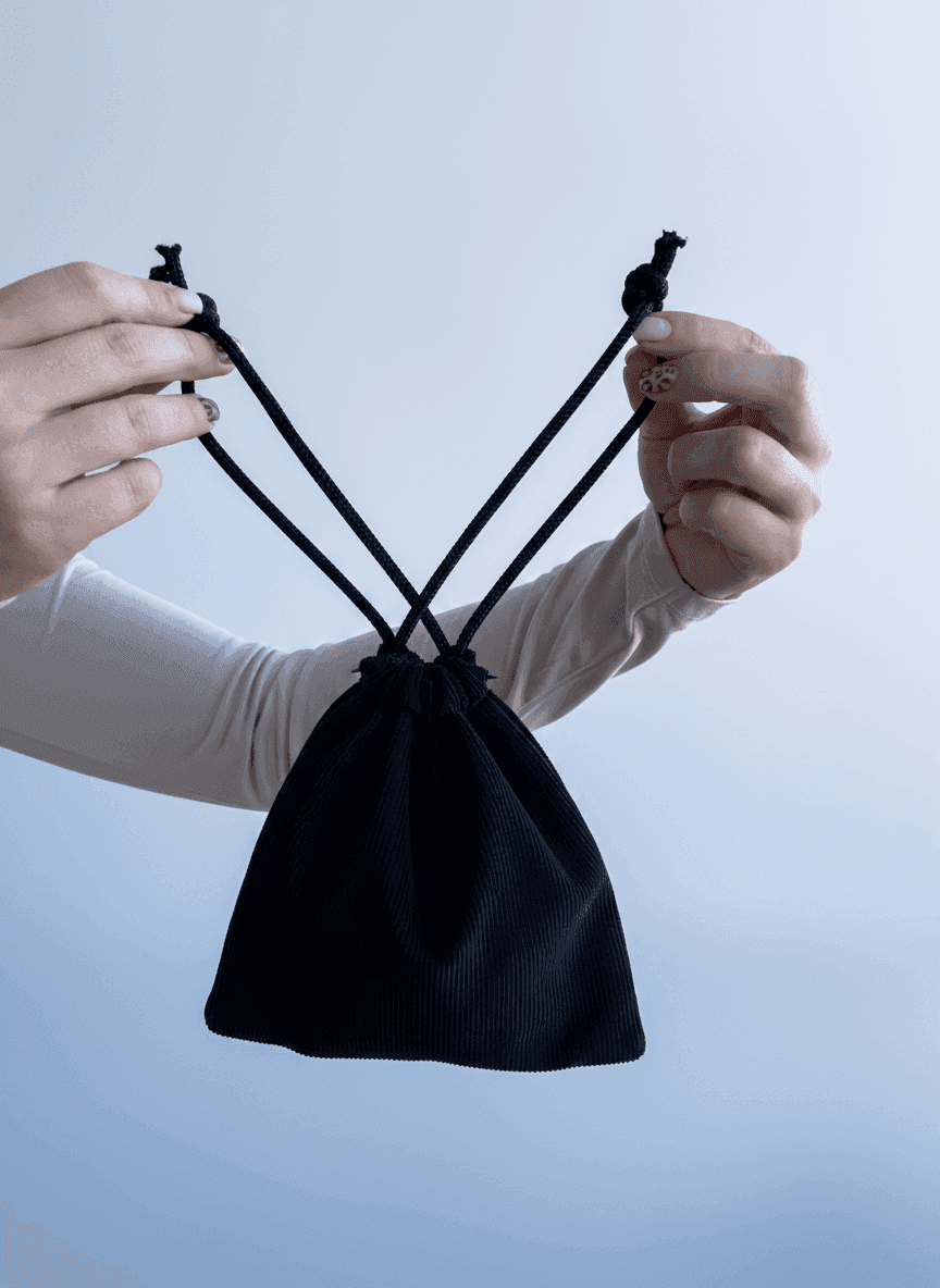 Элегантный велюровый мешочек на шнурках для подарков