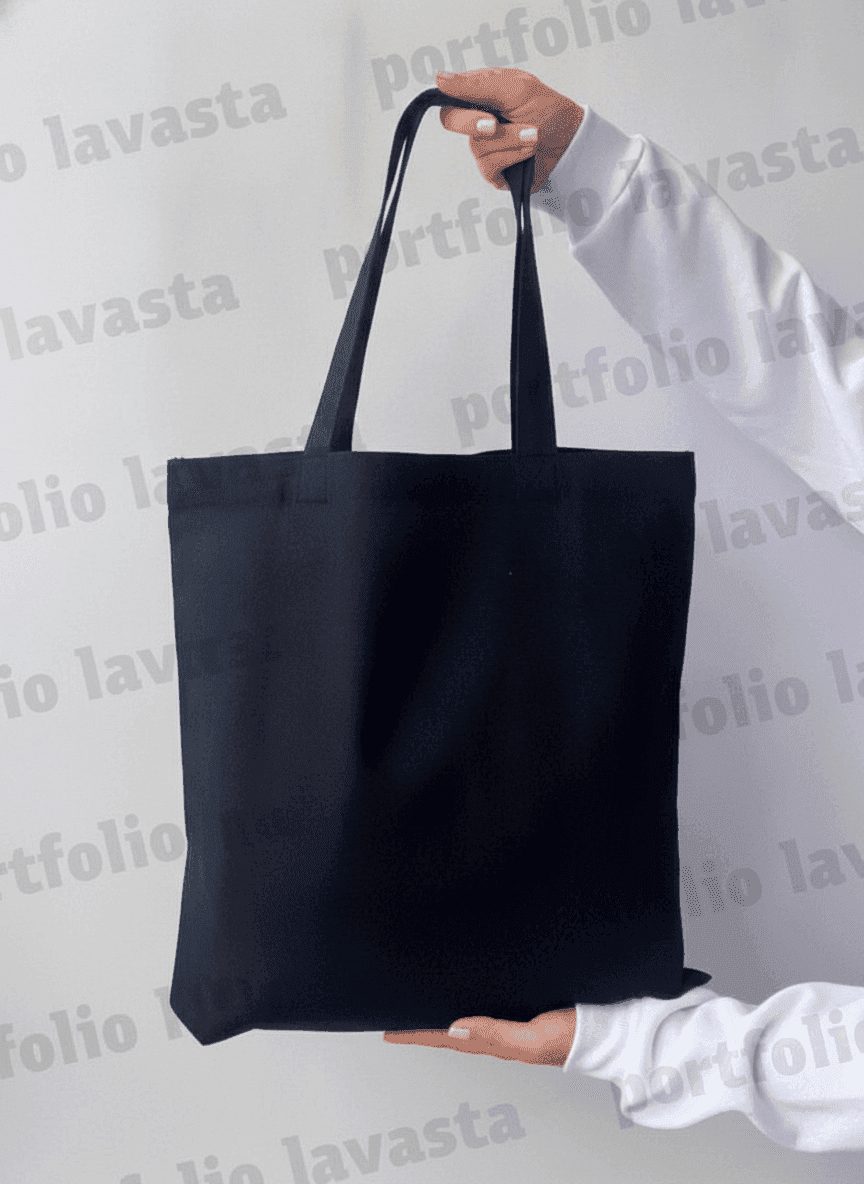 Roomy Black Calico Tote Bag