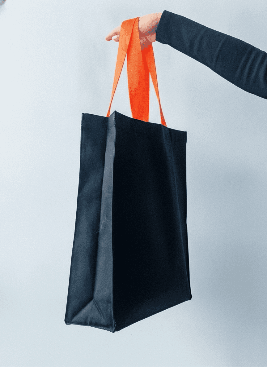 Gusseted Heavy Cotton Tote Bag, Long Handles