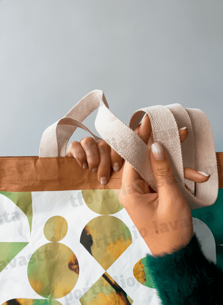 Mustard Tyvek Tote Bag with Base