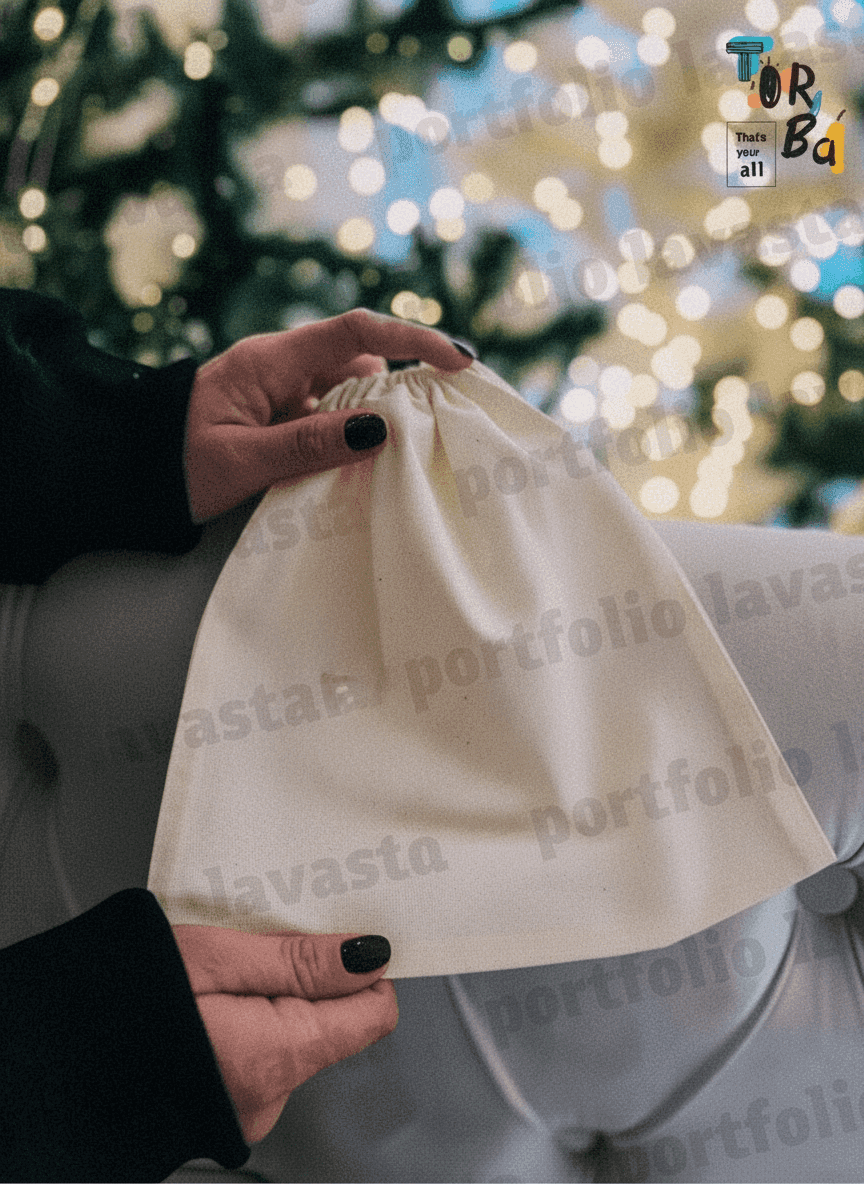 Beige Calico Pouch