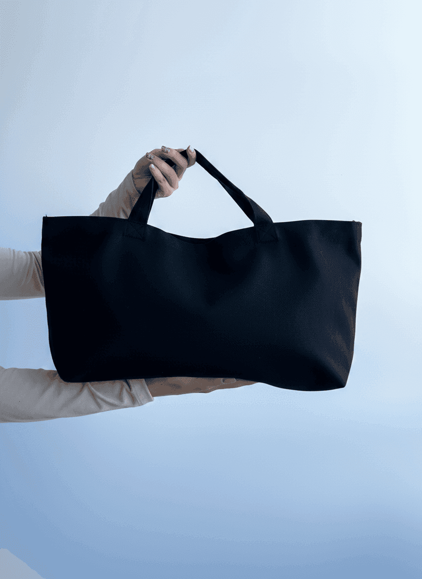 Шоппер из полупанамы с длинными ручками для покупок