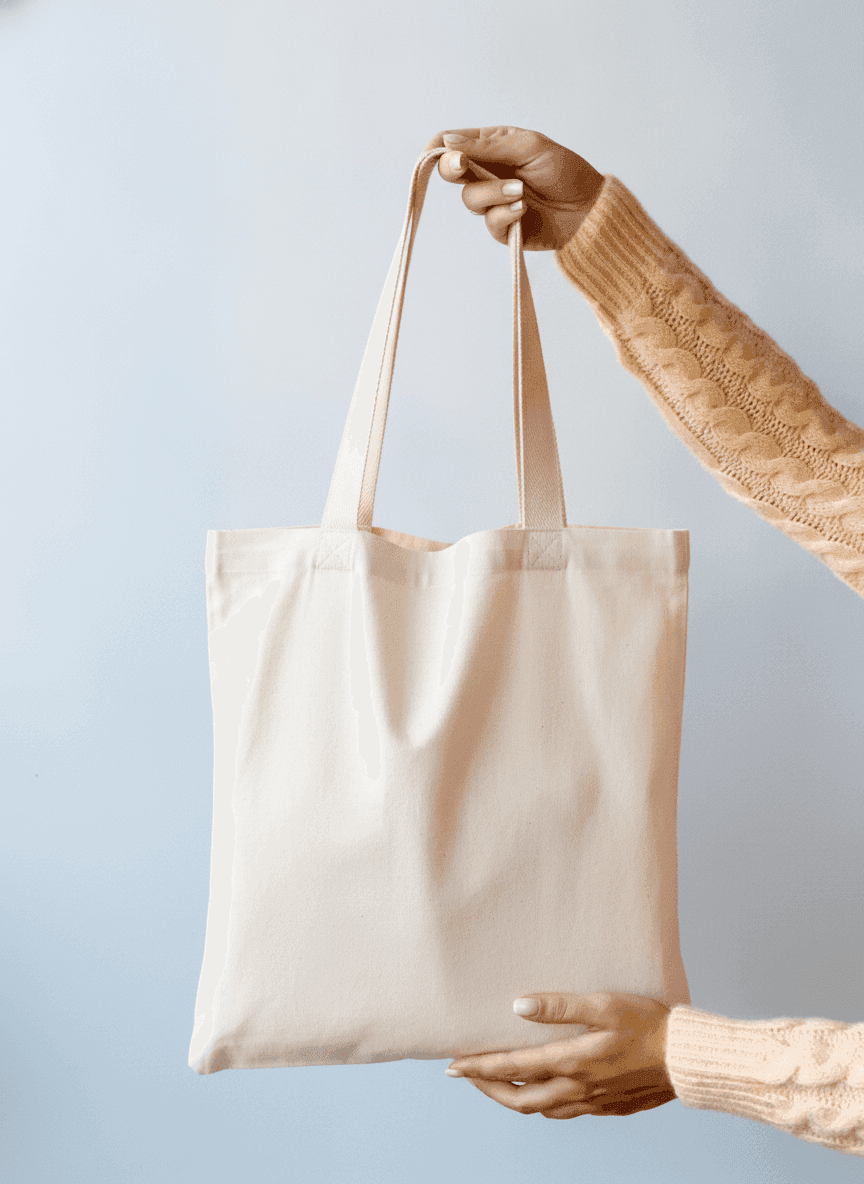 Cotton Tote Bag with Dove Print