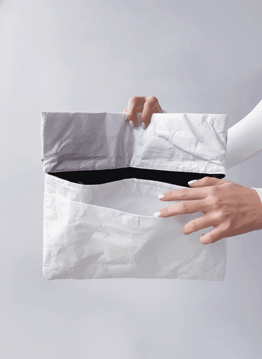 White Tyvek Envelope Clutch