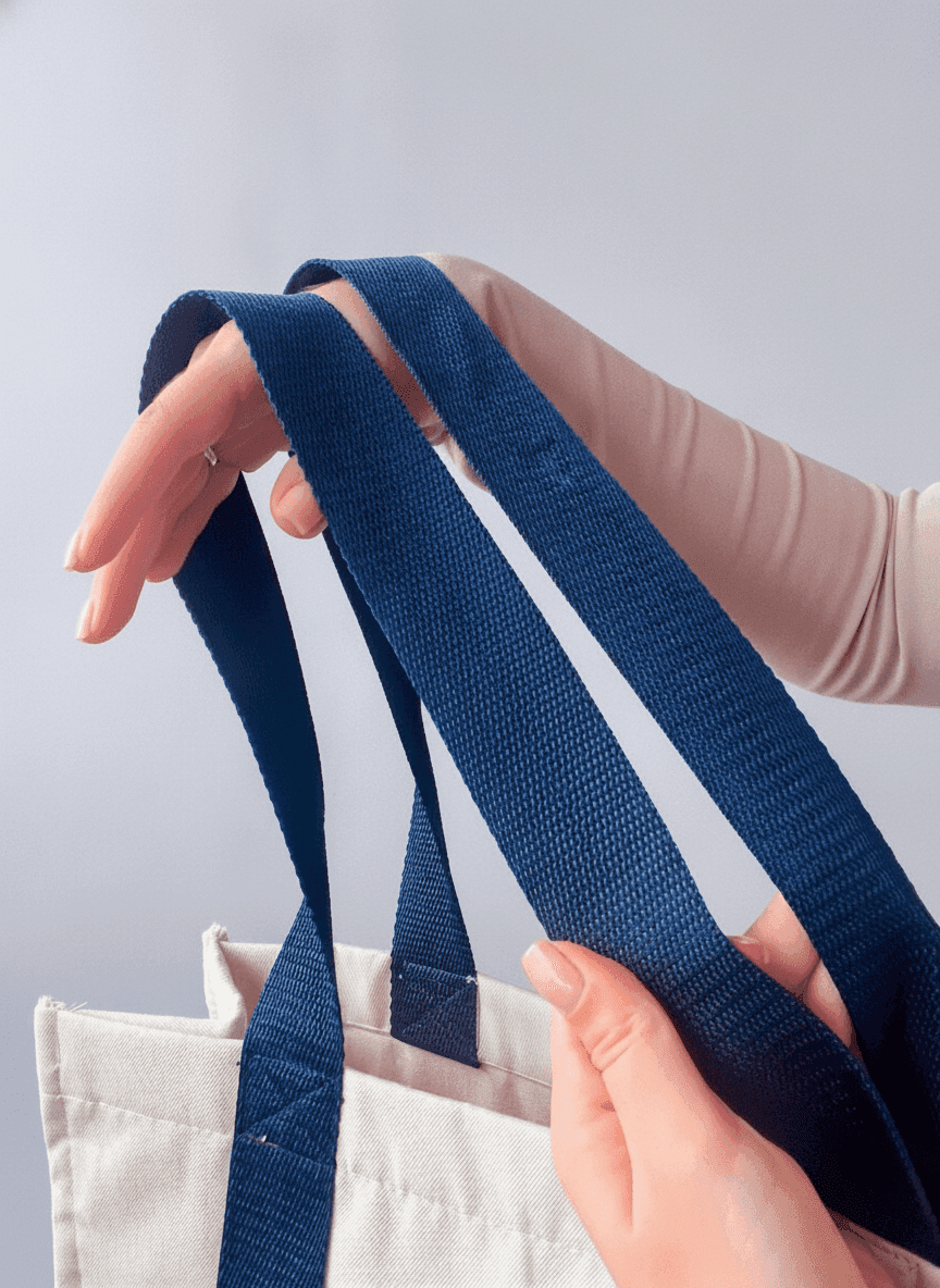 Eco-Material Tote Bag with Pockets & Long Handle