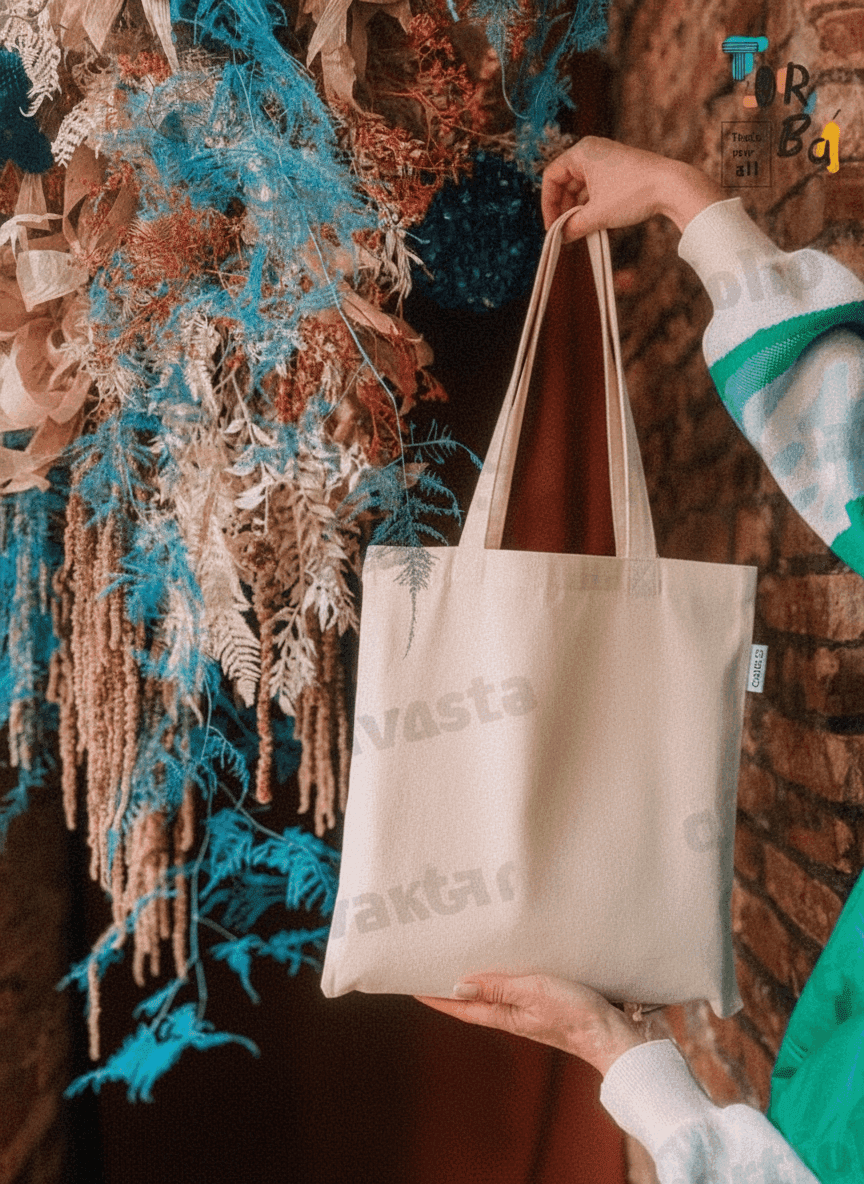 Midweight Cotton Tote Bag with Long Handles