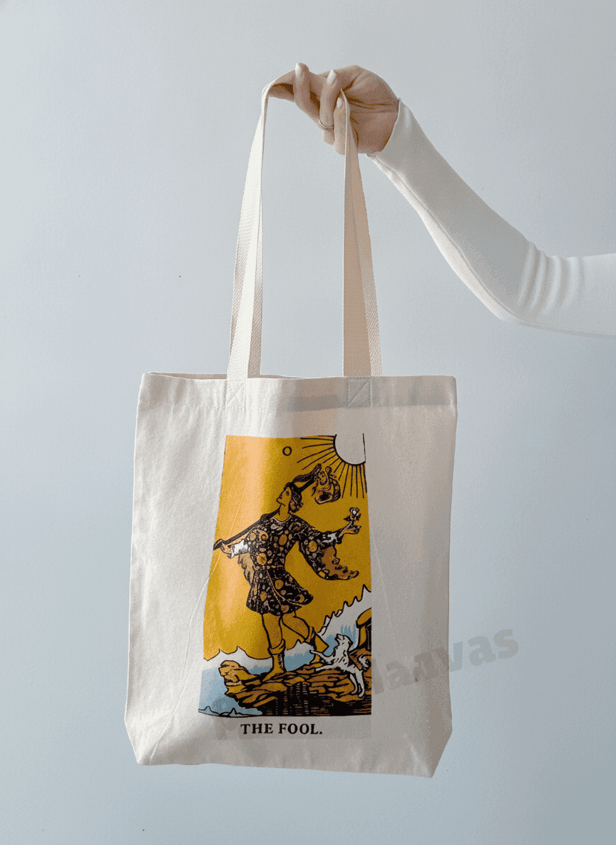 Natural Fabric Tote Bag with Flat Bottom