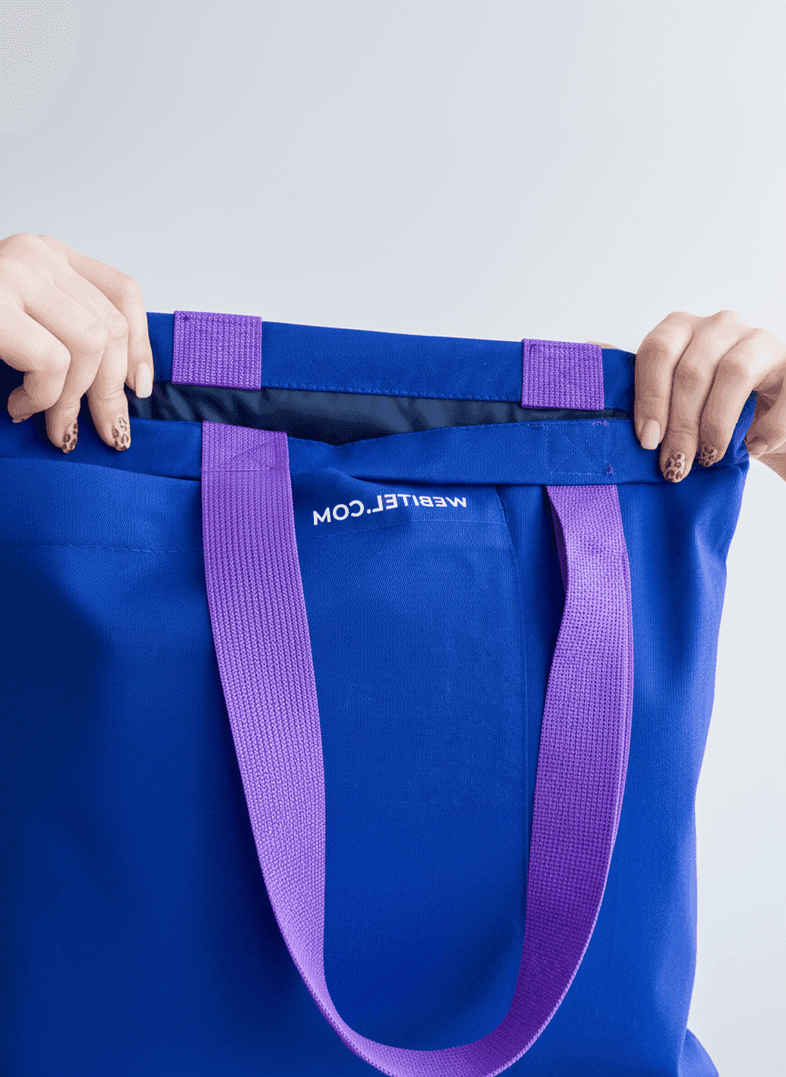 Шопер із бавовняної саржі з довгими ручками для покупок