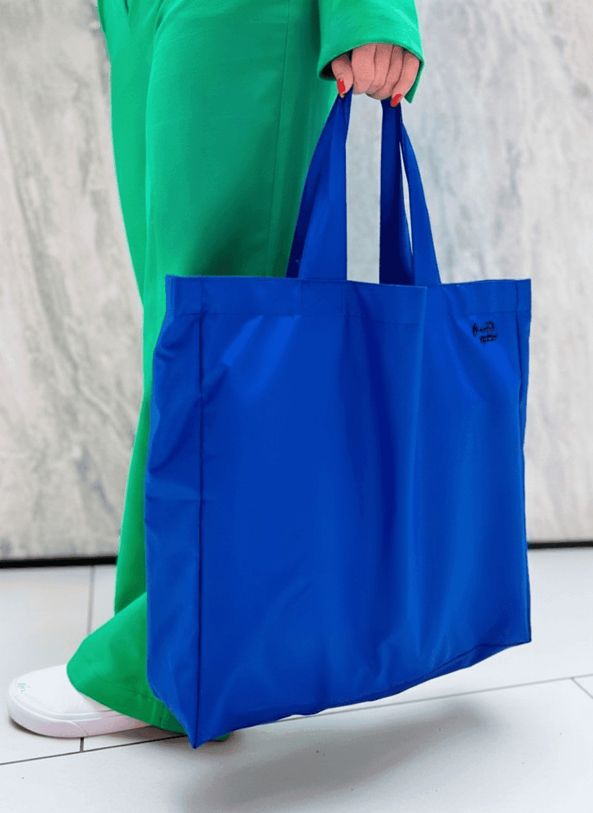 Water-Resistant Nylon Crossbody Tote with Side Panels