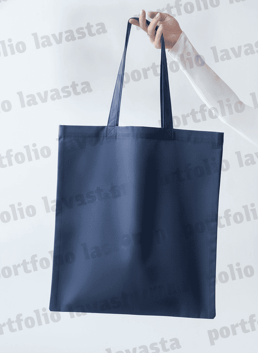 Large Dark Gray Shopping Tote with Flat Bottom