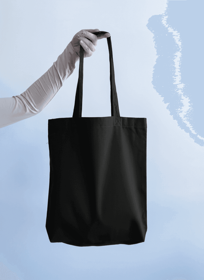 Шоппер из полупанамы с длинными ручками для покупок