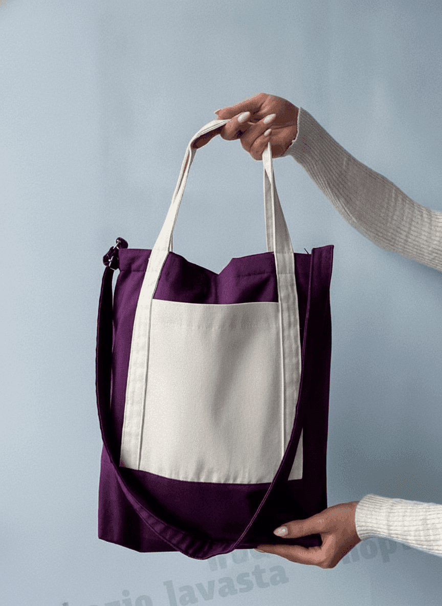 Tote Bag with Crossbody Strap and Pockets