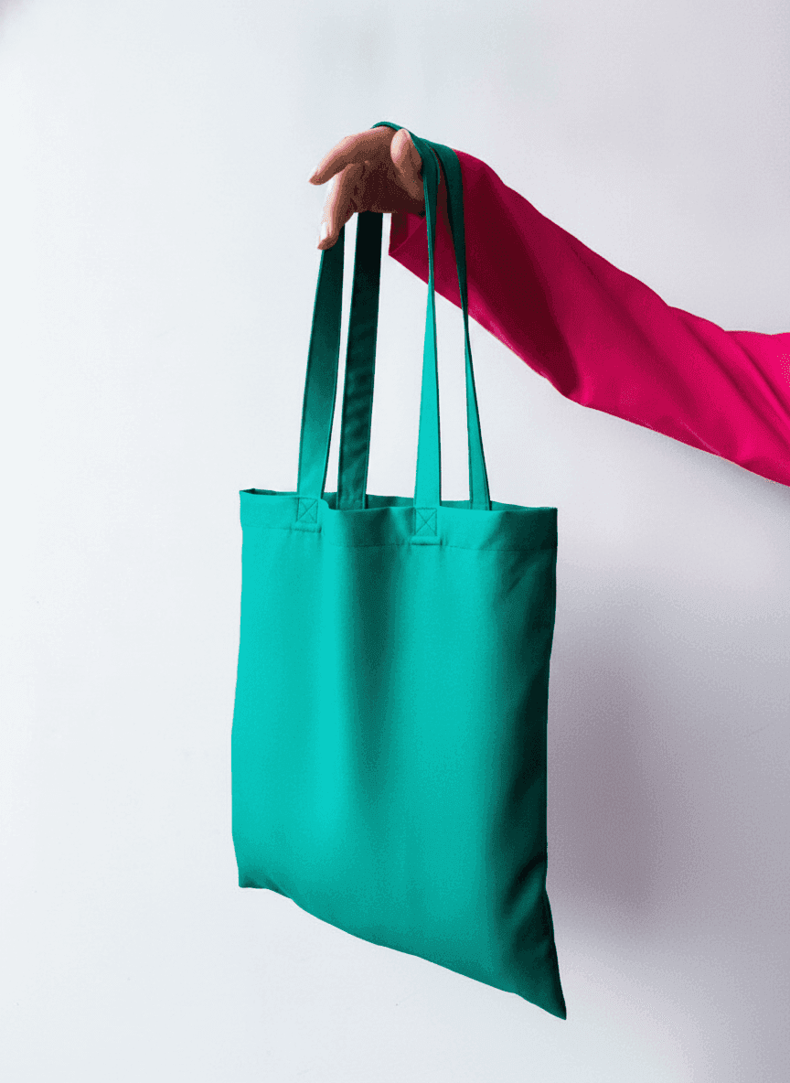Green Gabardine Tote Bag
