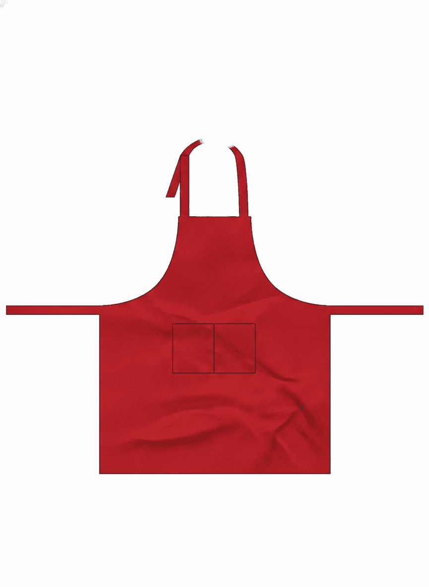 Burgundy Gabardine Apron with Grandma Print
