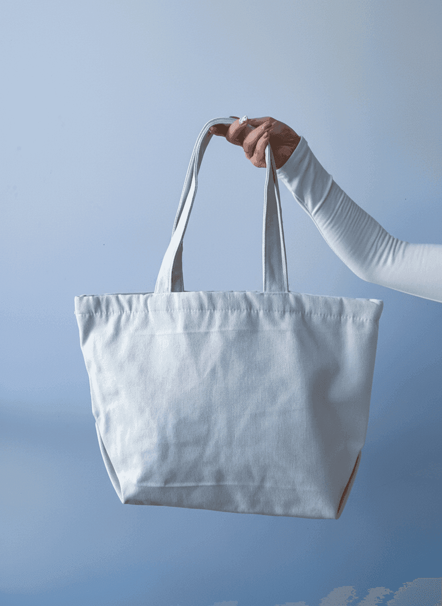 Шопер из фильтрканваса плотностью 490 г/м2 с классическими пришитыми ручками для ношения на плече — прочный эко-тоут для покупок и повседневного использования без печати размер: 50см х 30см х 17см