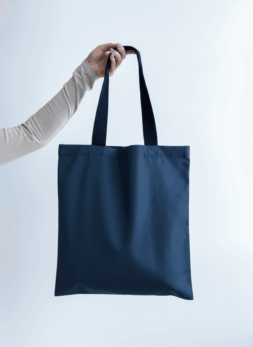 Шоппер из бавовняной саржи с черными ручками для покупок