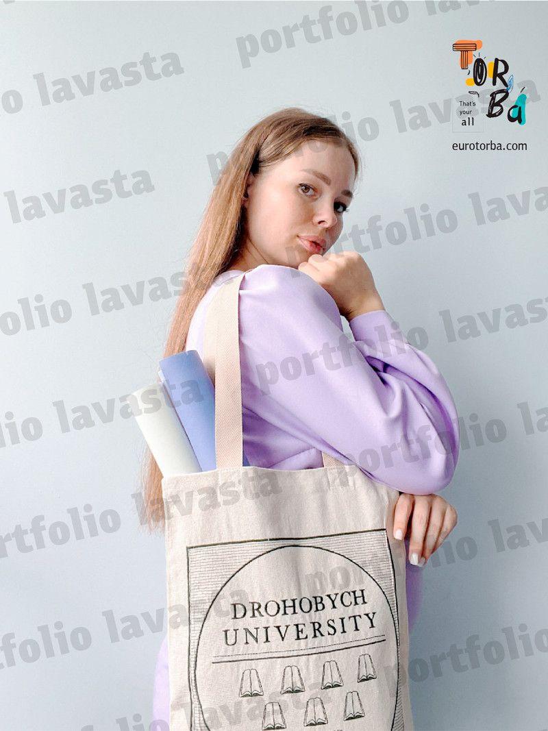 Сумка шопер класична з двонитки без друка