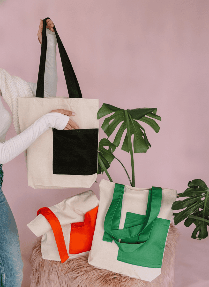 Cotton Twill Tote Bag, Double Bottom, Reinforced Seams