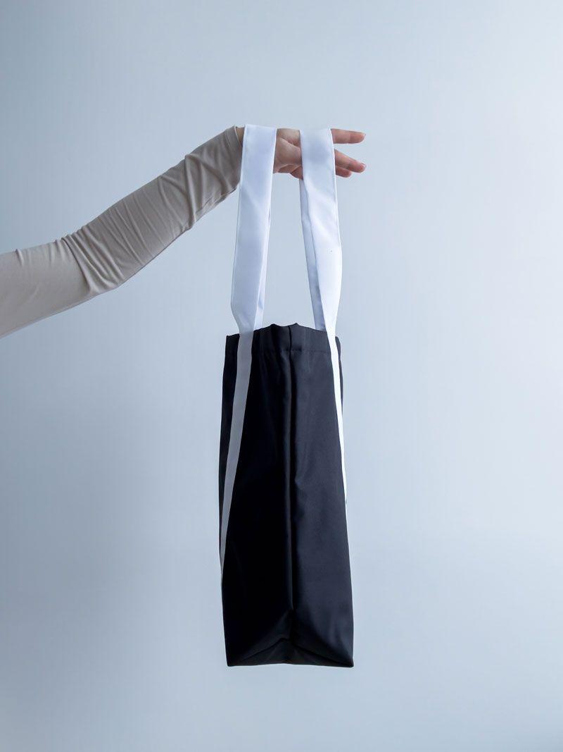 Шопер із плащівки з білими ручками, водовідштовхувальний