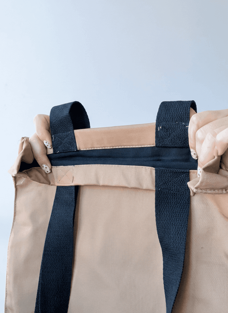 Шопер із бавовняної саржі з короткими чорними ручками — елегантний міський аксесуар для покупок і щоденного використання без друку розмір: 32см х 40см х 12см