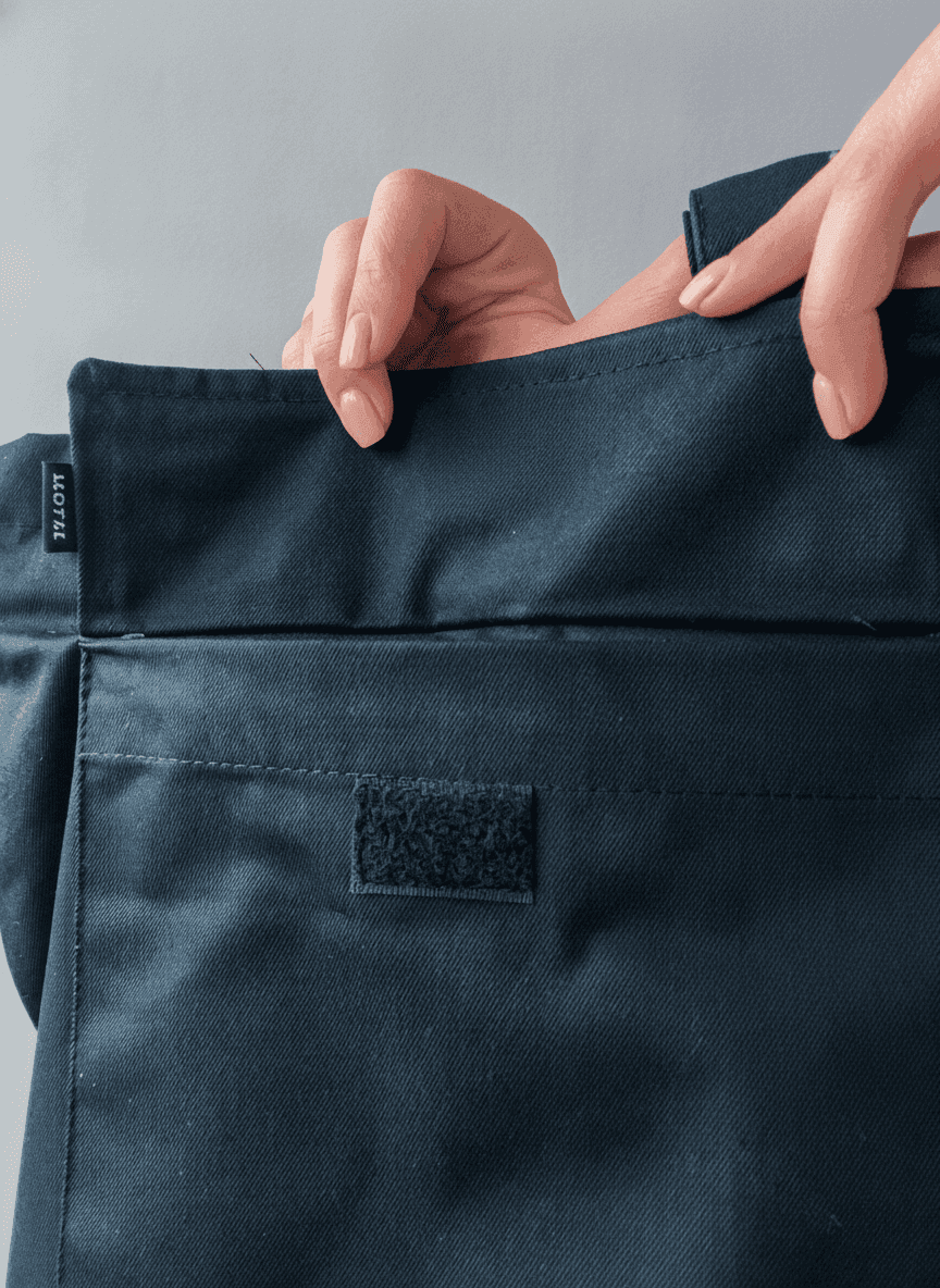 Black Twill Eco Tote Bag with Velcro Pocket