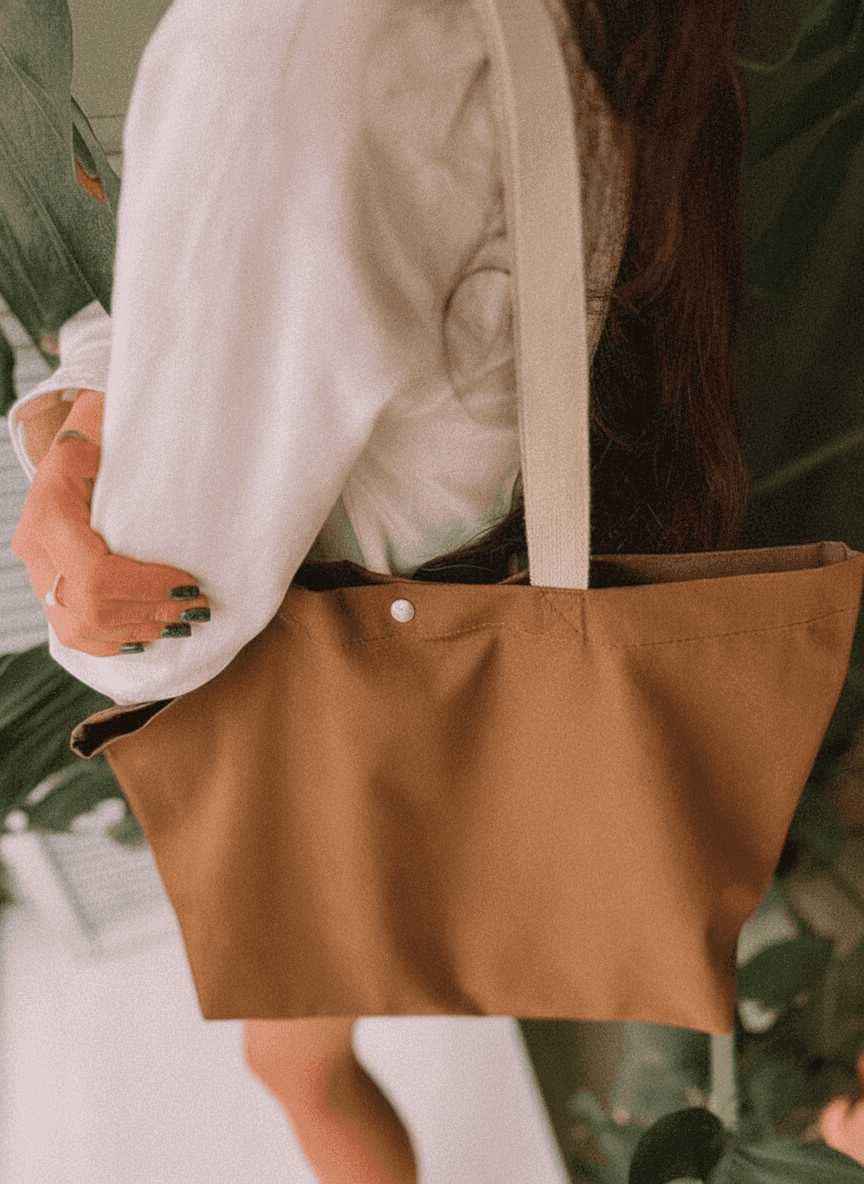 Eco-Friendly Tote Bag with Snap Closure