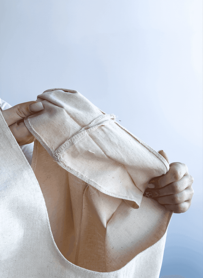 Хлопковый шопер полупанама с короткими ручками