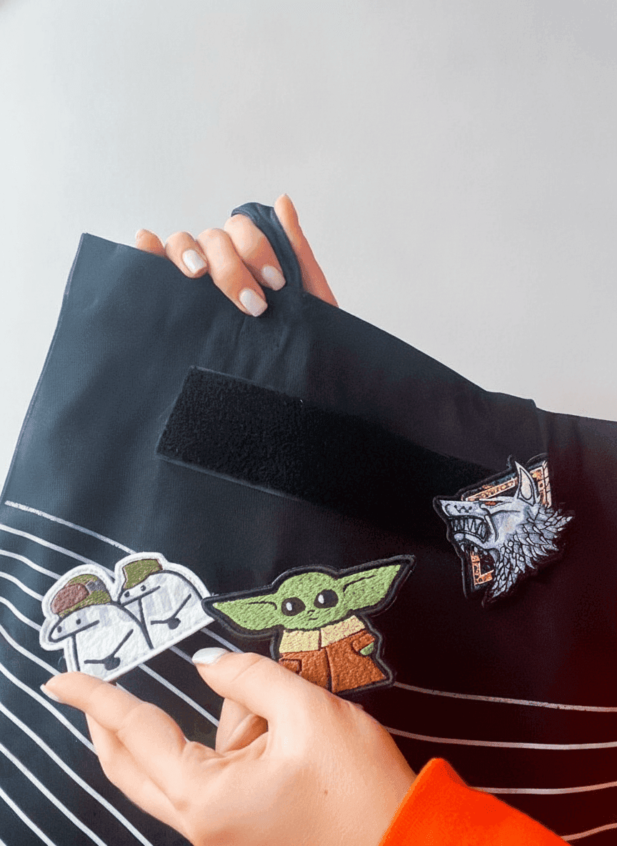 Black Heavy-Duty Velcro Patch Pouch