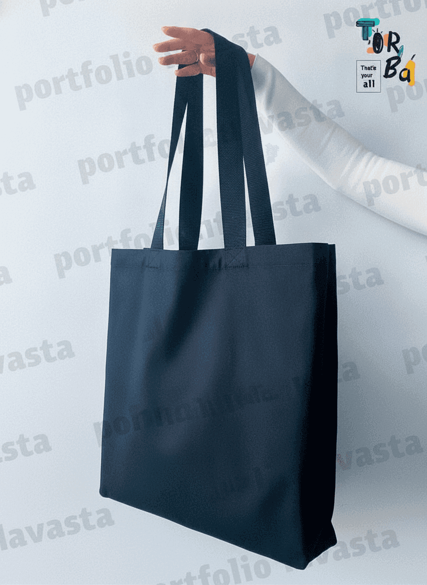 Lavasta Tote Bag with Panels & Sewn-On Handles