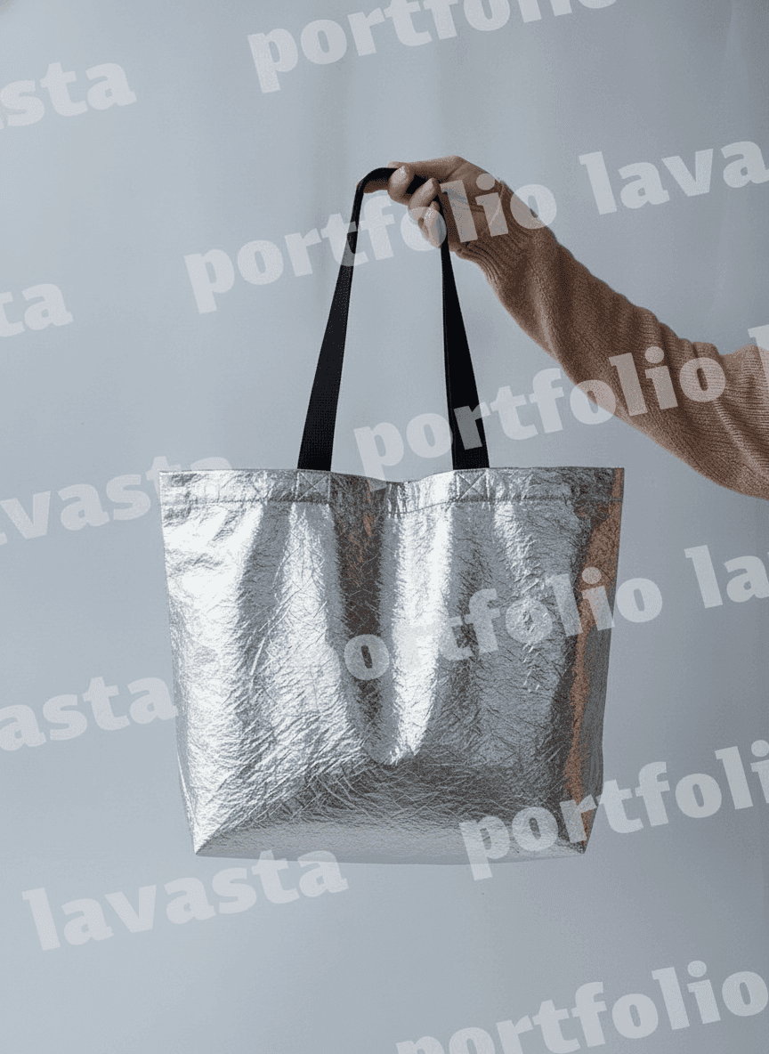 Silver Metallic Eco-Friendly Tote Bag