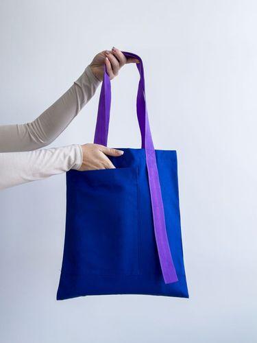 Шопер із бавовняної саржі з довгими ручками для покупок