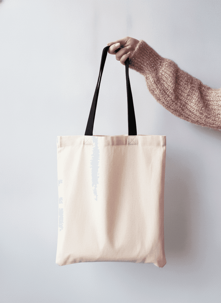 Black Calico Tote Bag with Hugging Raccoon Print