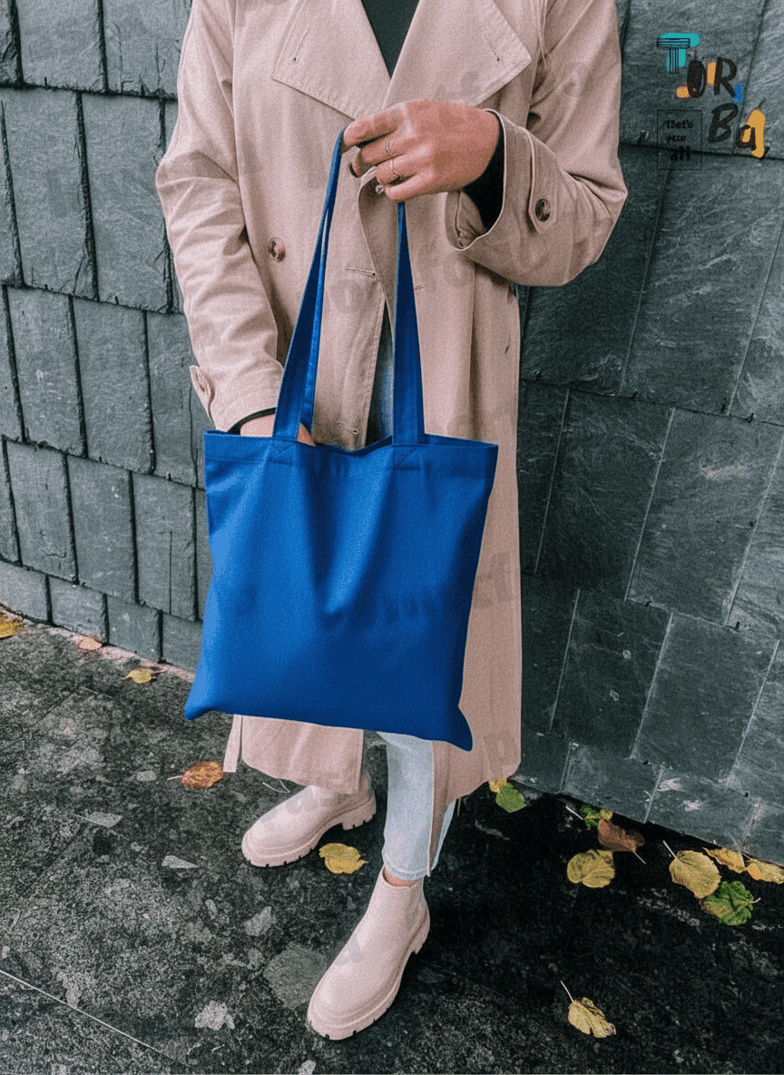 Lightweight Cotton Tote Bag Blue