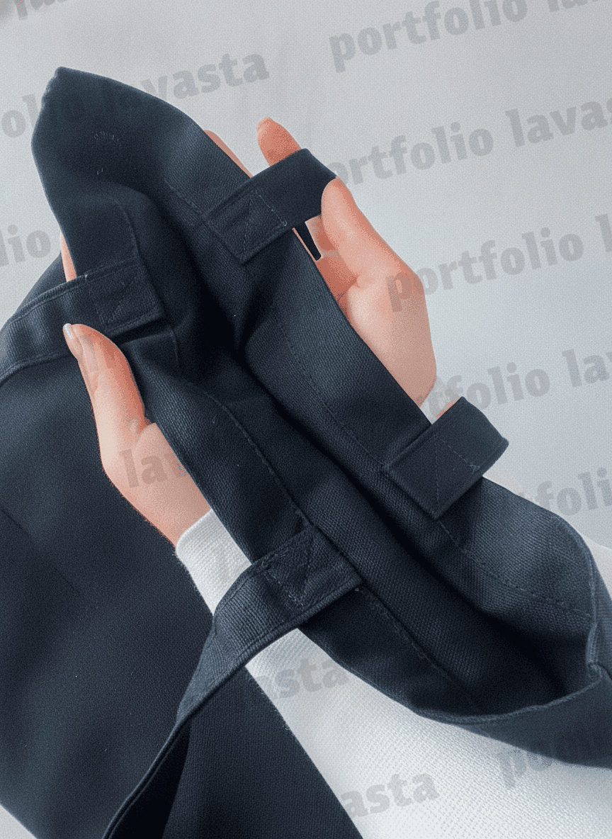 Black Lavasta Medium-Density Tote Bag