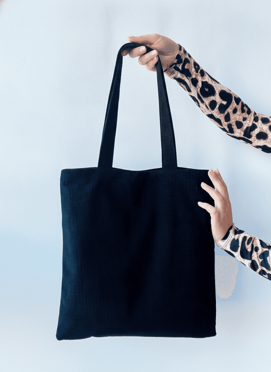 Corduroy Tote with Lined Inner Pocket