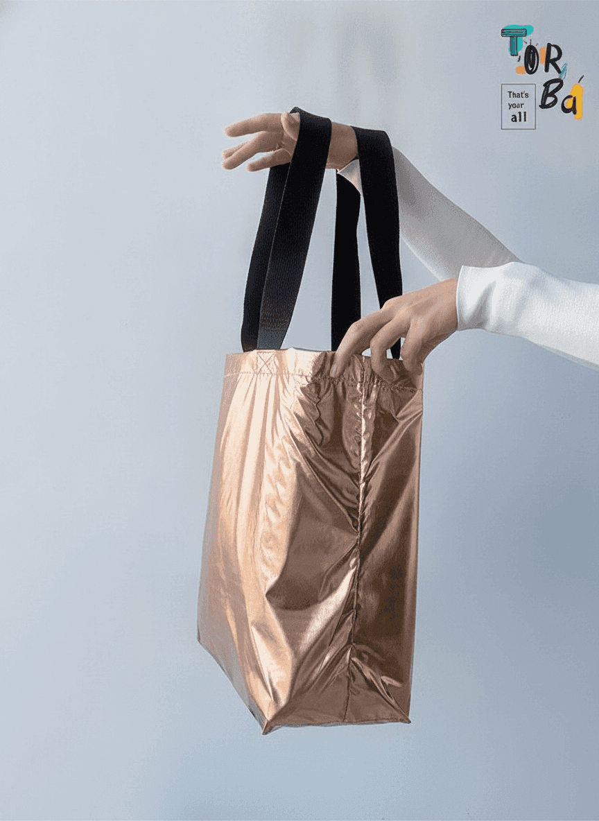 Gold Eco Tote Bag Water-Repellent Fabric