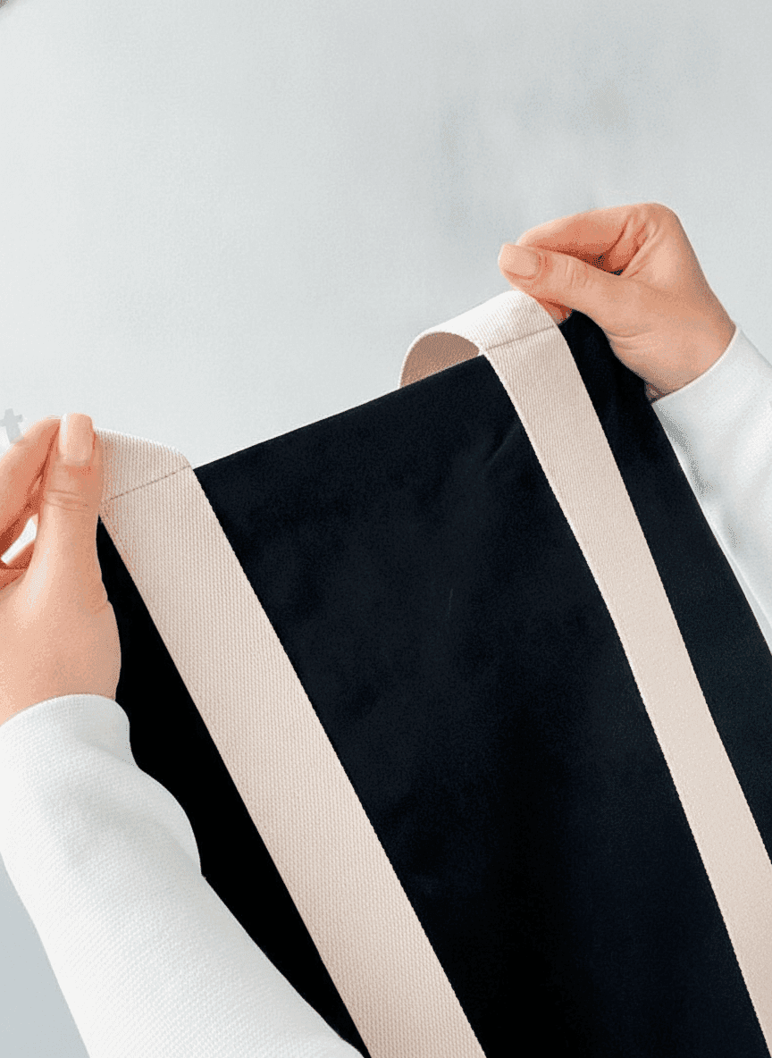 Black Heavy Cotton Tote Bag with Sewn Handles