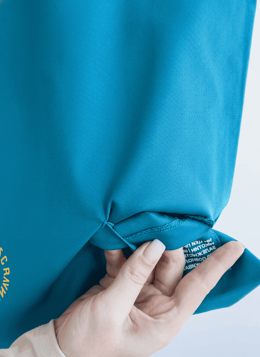 Шопер из хлопковой саржи с плечевыми ручками и карманом