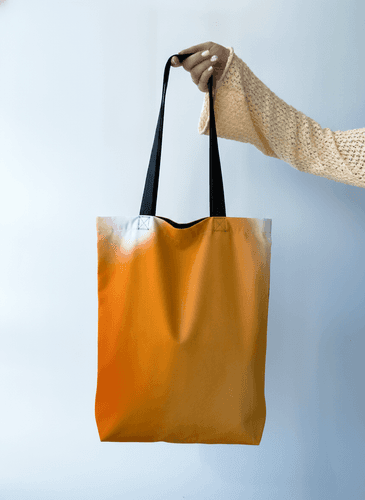 Rainproof fabric and oxford shopper with long black handles