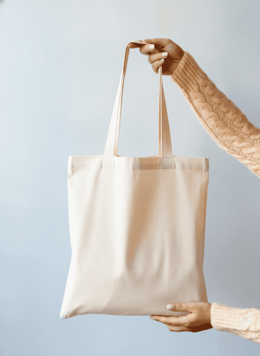 Cotton Tote Bag with Dove Print