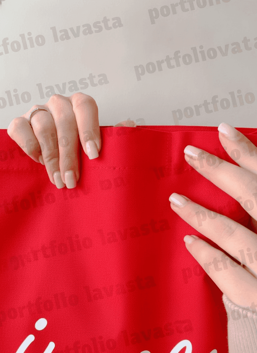 Red sturdy cotton tote bag