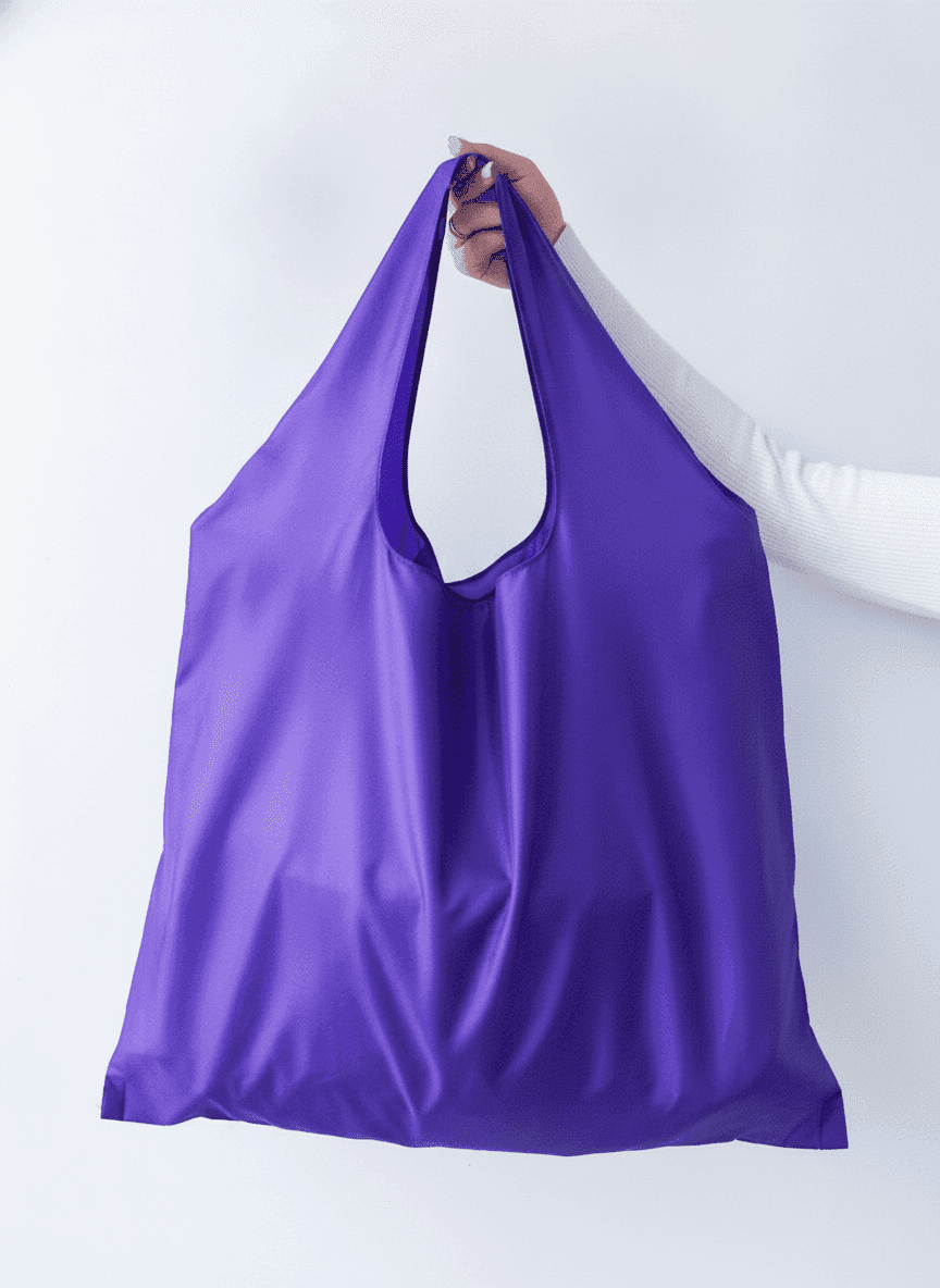 Purple Nylon Reusable Tote