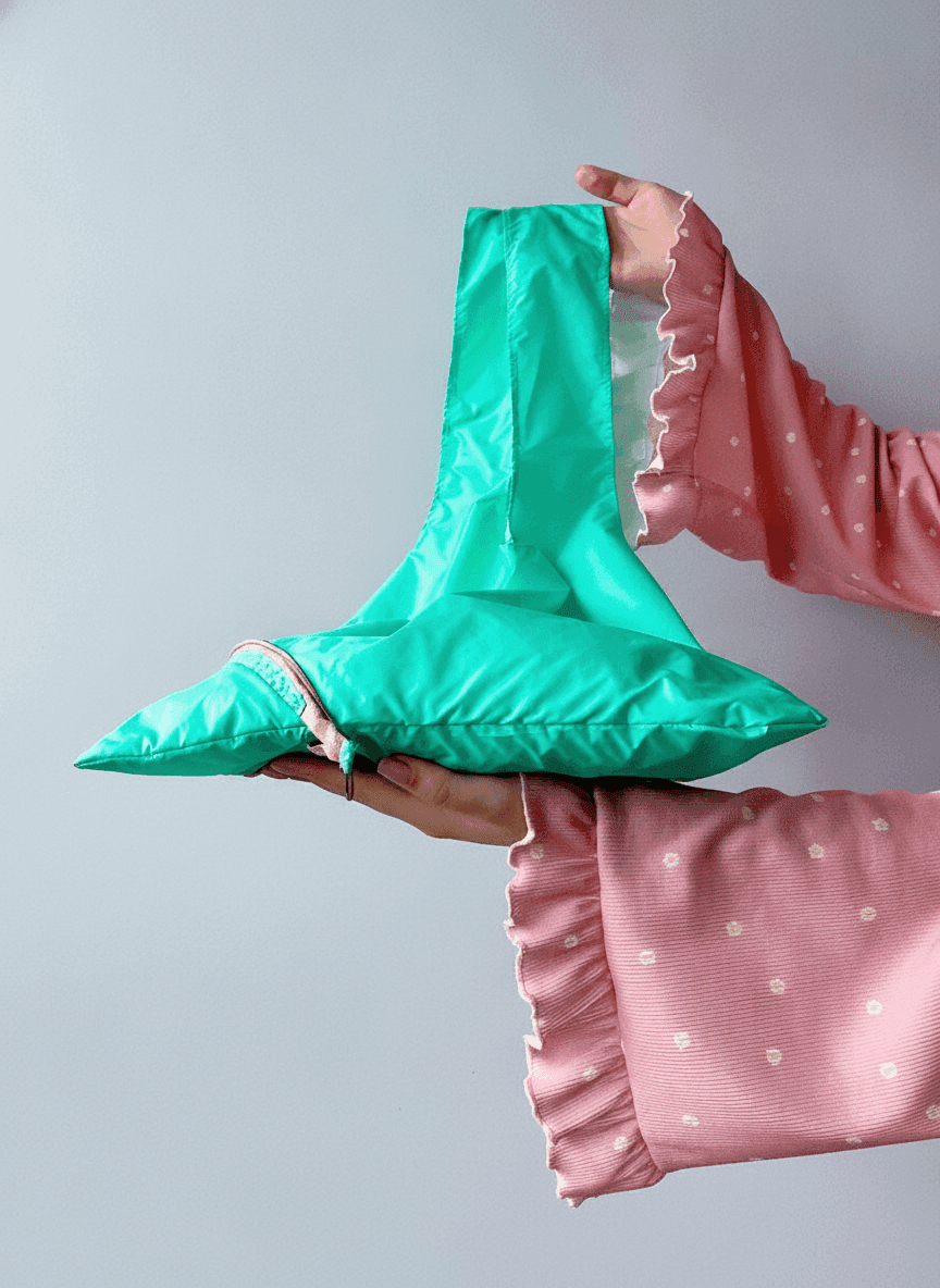 Packable Water-Resistant Tote Bag Turquoise