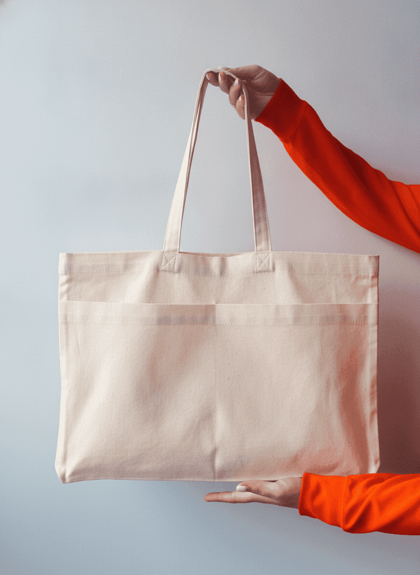 Spacious Heavy Cotton Tote Bag with Pockets
